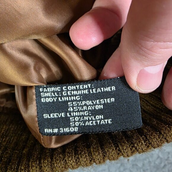 Jos A Bank Suede Leather Bomber Jacket XL Brown Genuine Suede Zip Up Vintage - Picture 8 of 9